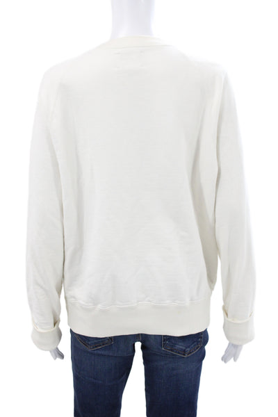 New Balance Unisex Adults Ivory Cotton Pullover Sweatshirt Crew Neck Size S