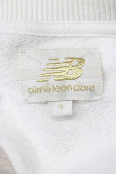 New Balance Unisex Adults Ivory Cotton Pullover Sweatshirt Crew Neck Size S