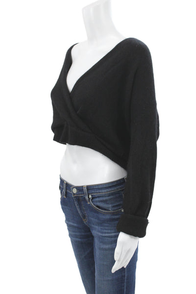 Maje Womens Black V-Neck Pullover Sweater Long Sleeve Size 2