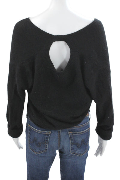 Maje Womens Black V-Neck Pullover Sweater Long Sleeve Size 2