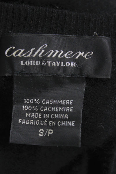 Cashmere Lord & Taylor Womens Black 100% Cashmere Cardigan Long Sleeve Size S