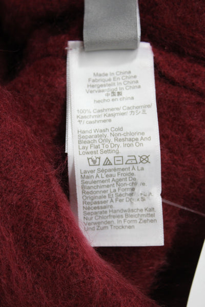 J Crew Women Red 100% Cashmere V Neck Pullover Sweater Long Sleeve Size M