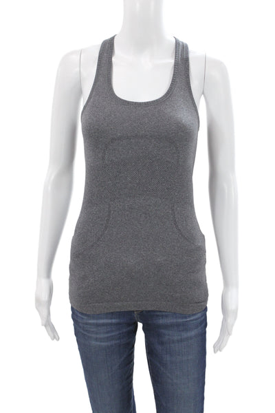 Lululemon Women Basic Tank Gray Nylon Scoop Neck Sleeveless Size 4