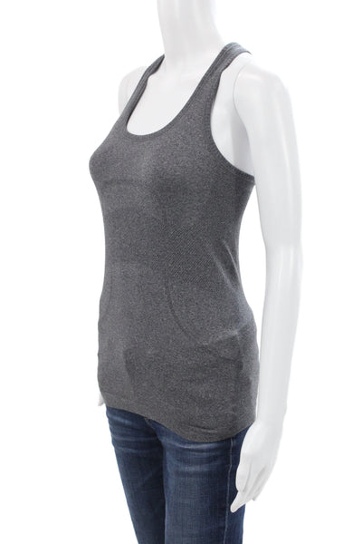 Lululemon Women Basic Tank Gray Nylon Scoop Neck Sleeveless Size 4