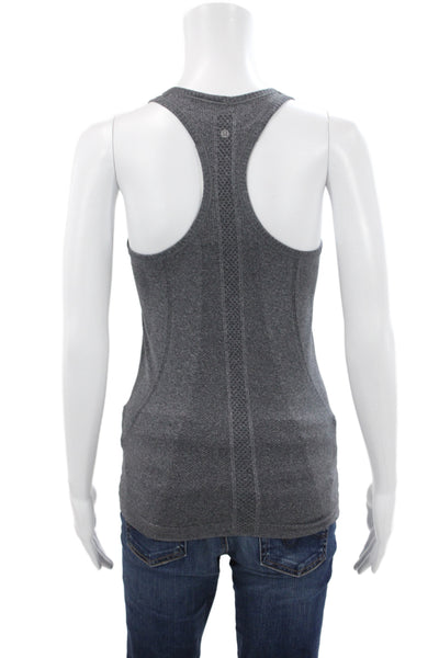 Lululemon Women Basic Tank Gray Nylon Scoop Neck Sleeveless Size 4