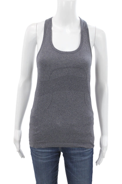 Lululemon Women Gray Sleeveless Scoop Neck Basic Athleisure Nylon Tank Size 6