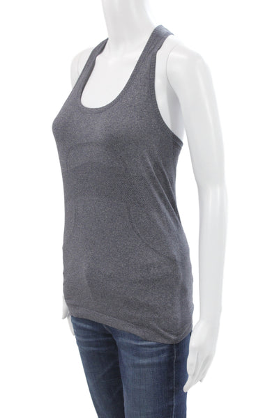 Lululemon Women Gray Sleeveless Scoop Neck Basic Athleisure Nylon Tank Size 6
