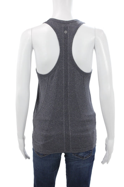 Lululemon Women Gray Sleeveless Scoop Neck Basic Athleisure Nylon Tank Size 6