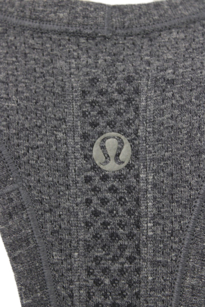 Lululemon Women Gray Sleeveless Scoop Neck Basic Athleisure Nylon Tank Size 6