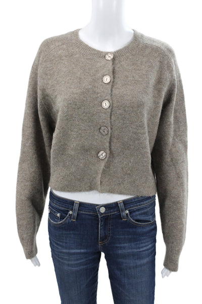 Zara Womens Brown Cardigan Long Sleeve Round Neck Casual Size M
