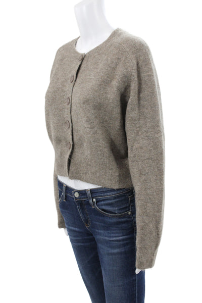 Zara Womens Brown Cardigan Long Sleeve Round Neck Casual Size M