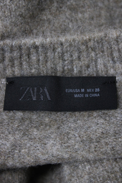Zara Womens Brown Cardigan Long Sleeve Round Neck Casual Size M