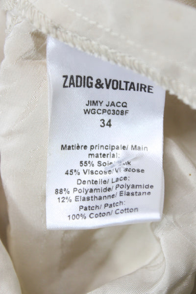 Zadig & Voltaire Women Mini Silk Animal Print Boho Skirt Size 34