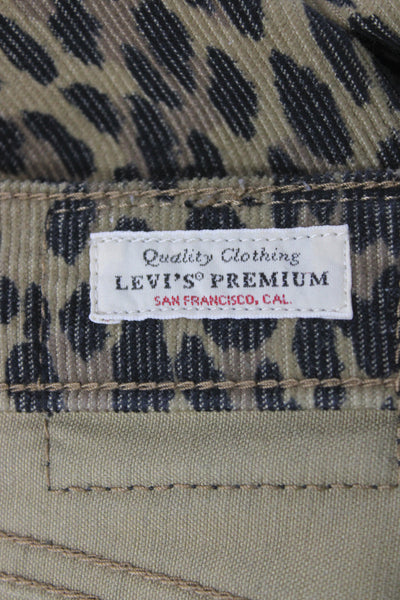 Levi Strauss & Co Womens Straight Leopard Print Brown Cotton Jeans Size 26
