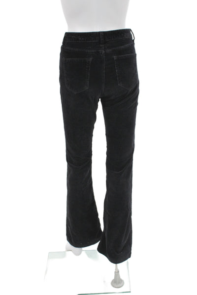 Zara Woman Women Black Corduroy Casual Pants Button Size 4