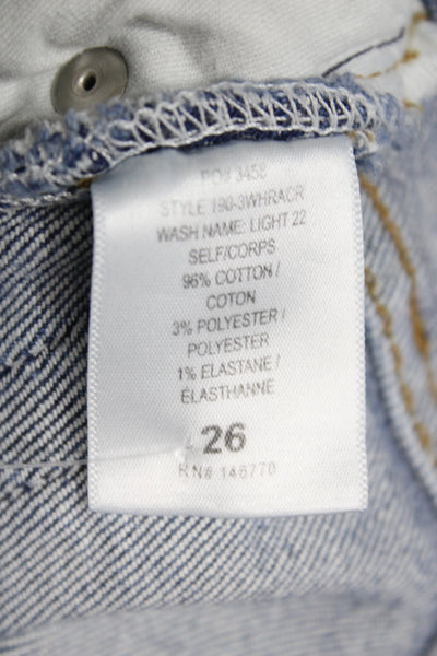 Re/Done Womens Straight Jeans High Rise Blue Cotton Button Size 26