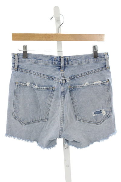 Agolde Womens Cut-Off Shorts Blue Cotton Size 26