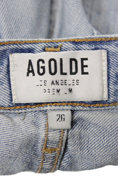 Agolde Womens Cut-Off Shorts Blue Cotton Size 26
