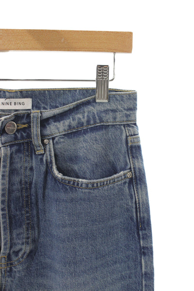 Anine Bing Womens Bootcut Jeans Blue High Rise Cotton Size 25