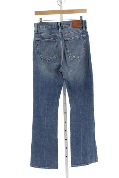 Anine Bing Womens Bootcut Jeans Blue High Rise Cotton Size 25