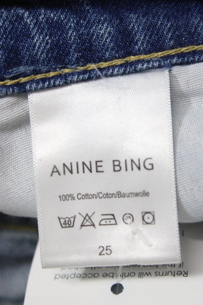 Anine Bing Womens Bootcut Jeans Blue High Rise Cotton Size 25