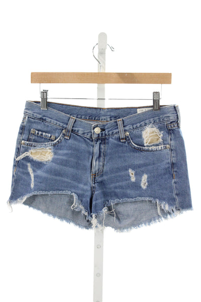 Rag & Bone Jean Womens Cut-Off Denim Shorts Blue 100% Cotton Size 26