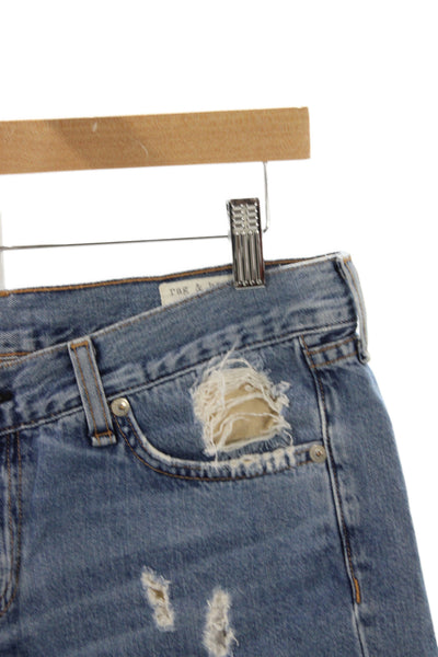 Rag & Bone Jean Womens Cut-Off Denim Shorts Blue 100% Cotton Size 26