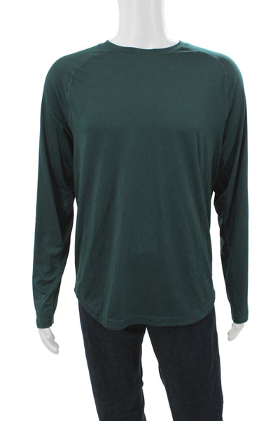 Rhone Mens Pullover Long Sleeve Crew Neck Green T Shirt Size M