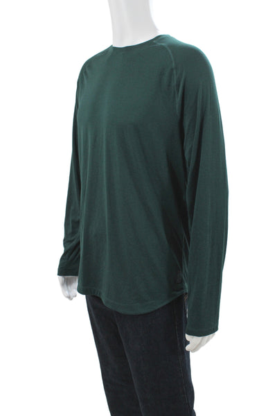 Rhone Mens Pullover Long Sleeve Crew Neck Green T Shirt Size M