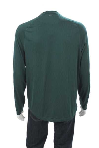 Rhone Mens Pullover Long Sleeve Crew Neck Green T Shirt Size M