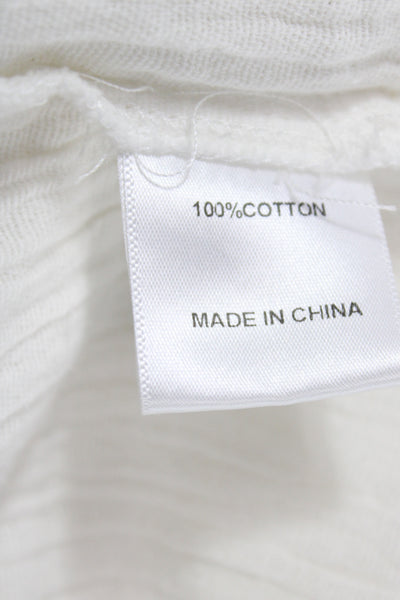 BOA. Womens Tunic Button Up White Cotton Long Sleeve Collared Size M