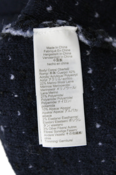 J Crew Women Basic Jacket Blue Striped Button Long Sleeve Classic Size M