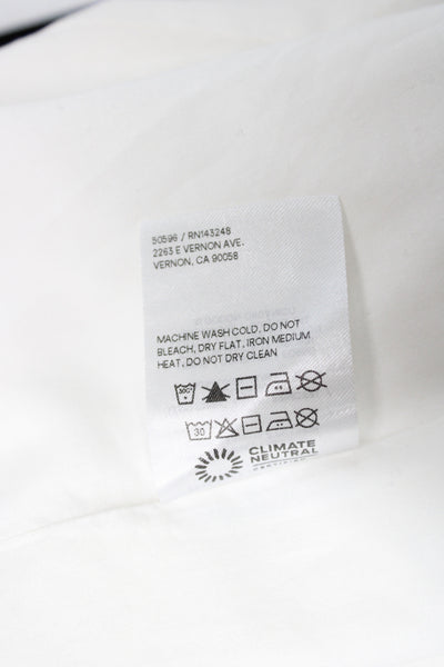 Reformation Womens Basic Button Up Linen V-Neck Sleeveless White Size 10