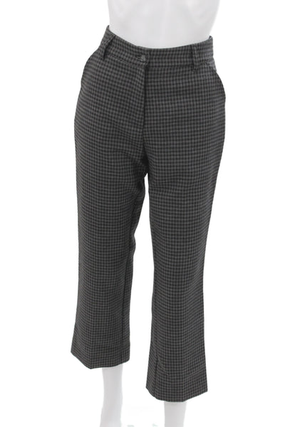 Something Navy Womens Cropped Check Gray Pants 50% Polyester Size 6