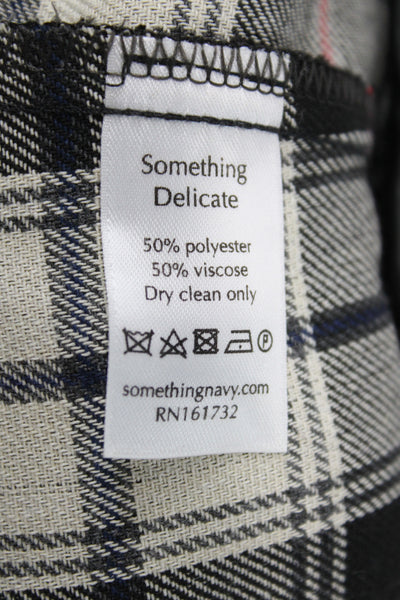 Something Navy Womens Cropped Check Gray Pants 50% Polyester Size 6