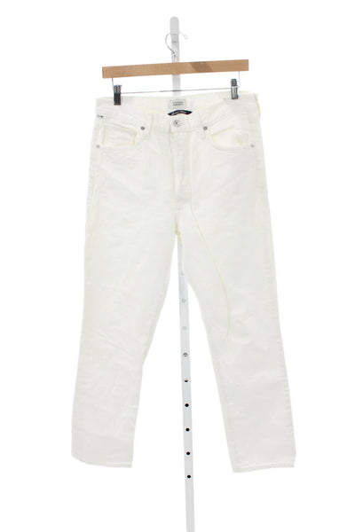 Citizens of Humanity Women White Straight Jeans High Rise 100% Cotton Size 28