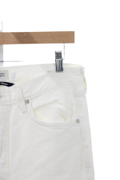 Citizens of Humanity Women White Straight Jeans High Rise 100% Cotton Size 28