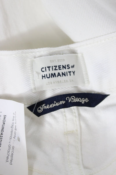 Citizens of Humanity Women White Straight Jeans High Rise 100% Cotton Size 28