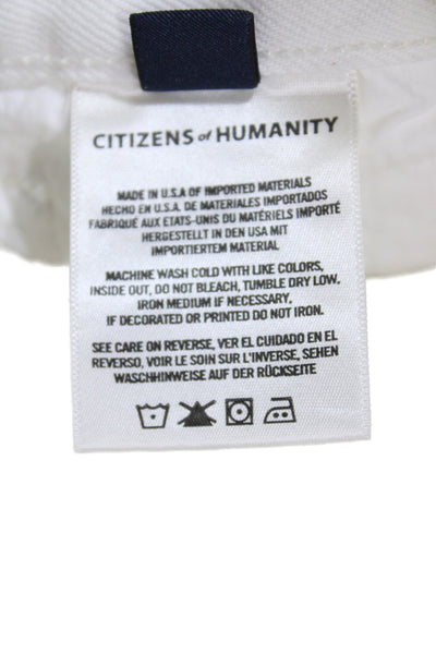 Citizens of Humanity Women White Straight Jeans High Rise 100% Cotton Size 28