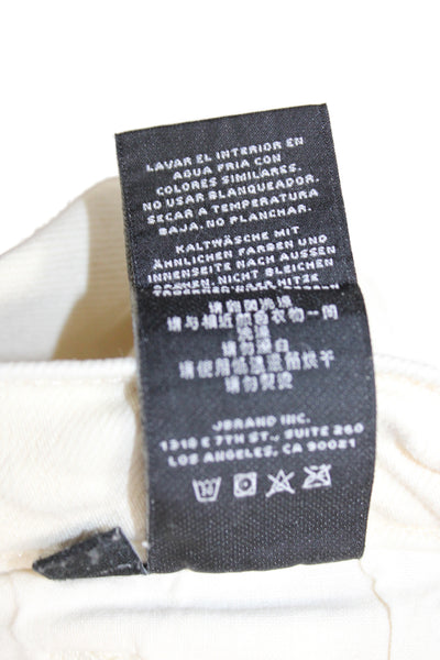 J Brand Women Ivory Cotton High Rise Straight Jeans Inseam 26 Size 28