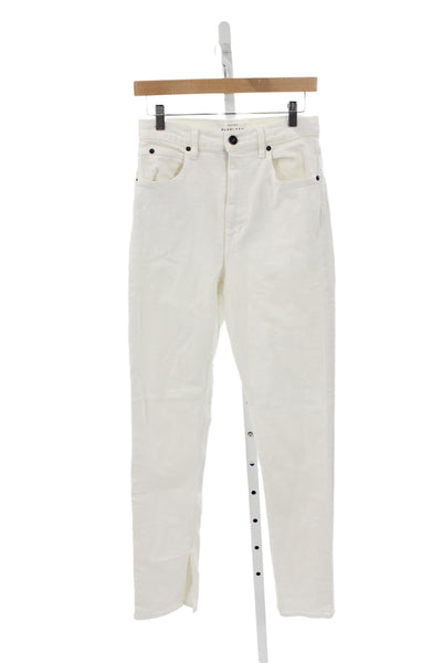 Slvrlake Womens White Straight Jeans High Rise Cotton Size 28