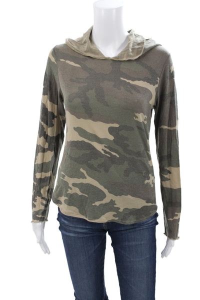 Joseph Womens Pullover Camouflage Green 100% Wool Long Sleeve Size 3