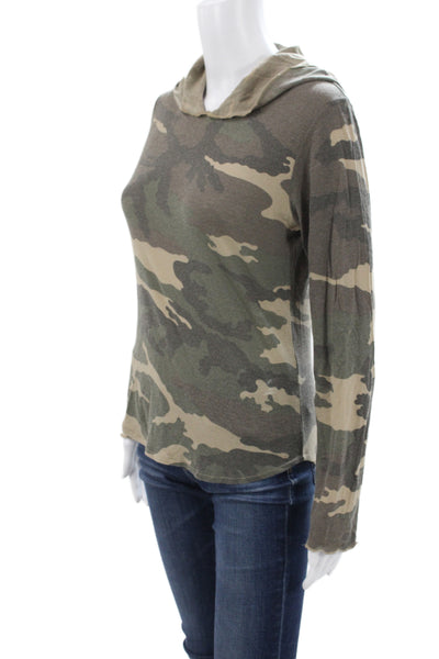 Joseph Womens Pullover Camouflage Green 100% Wool Long Sleeve Size 3