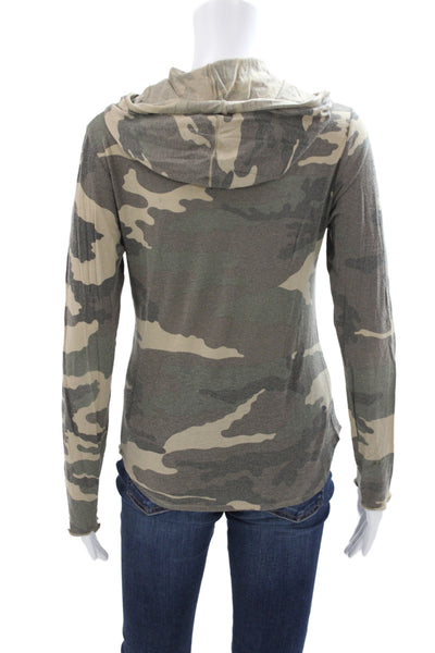 Joseph Womens Pullover Camouflage Green 100% Wool Long Sleeve Size 3