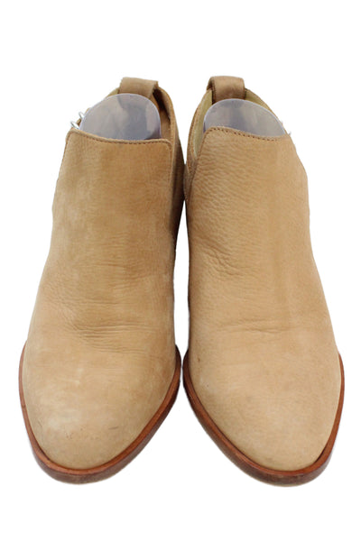 Rag & Bone Womens Leather Cuban Heels Ankle Boots Shoes Tan Size 9.5