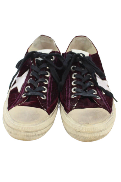Golden Goose Deluxe Brand Womens Velvet Vstar2 Sneakers Shoes Red Size 10