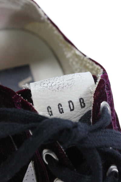 Golden Goose Deluxe Brand Womens Velvet Vstar2 Sneakers Shoes Red Size 10