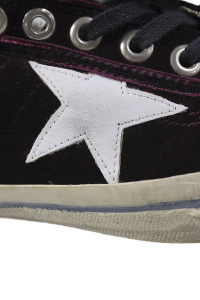 Golden Goose Deluxe Brand Womens Velvet Vstar2 Sneakers Shoes Red Size 10
