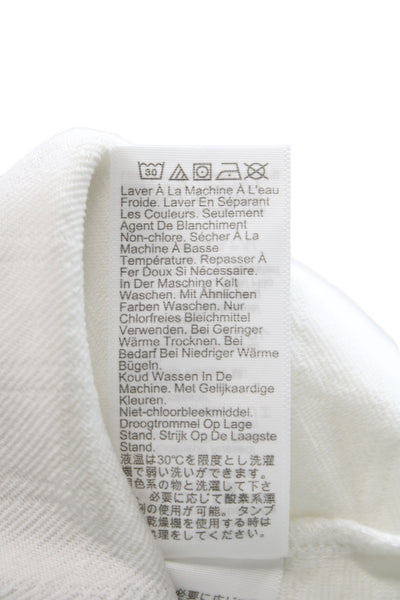 J Crew Womens White Mock Neck Argyle Long Sleeve T Shirt Size M