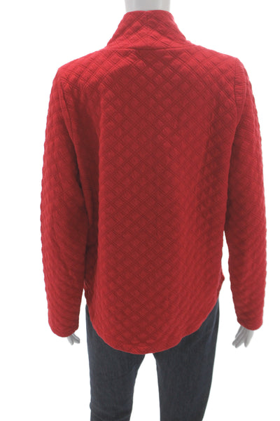 J Crew Womens Red Argyle Mock Neck Pullover Sweater Long Sleeve Size M